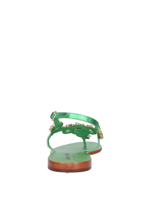 Sandali infradito flat in pelle EMANUELLE VEE | 431M-722-13-LANVERDE